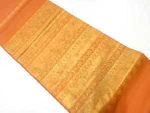 リサイクル　横段に花更紗模様織出し袋帯